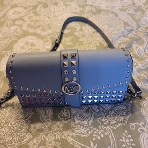 Micharl Kors Studded Blue Crossbody Bag